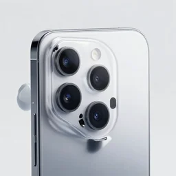 a smartphone with 7 8 cameras, concept 3 d render