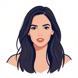 megan fox colorful portrait, artwork by arunas kacinskas, graphic design, flat color and line, sketch, minimalistic, procreate, digital illustration, vector illustration, doodle, graphic, sketchbook, inky illustration, pastel