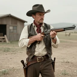 (((((1950s wold west gunfighter . muted colors.))))) by Jean-Baptiste Monge !!!!!!!!!!!!!!!!!!!!!!!!!!!
