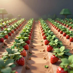 dreamcore low poly strawberry fields