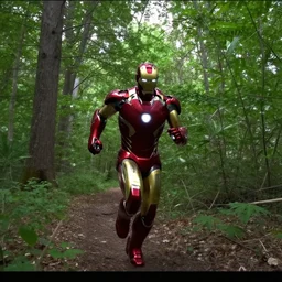 trailcam footage of iron man running in the forest