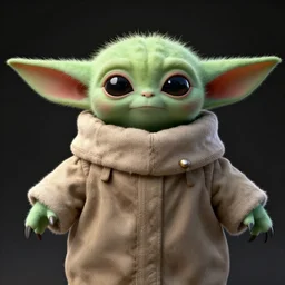 grogu portrait, realistic, high definition, very detailed, extremely high detail, photo realistic, symmetrical, unreal engine 5