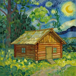 [ a log cabin in the forest ] [ van gogh ] [ math ]