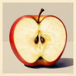 apple cut open, limited neutral palette, by pascal campion, petros afshar, anton fadeev, dean ellis, randolph stanley hewton, beautiful graphic, propaganda poster art 1 9 7 0 s illustrated advertising art, painterly design