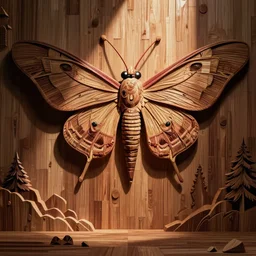 mothra, woodblock art, high detail,