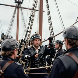 movie still from blockbuster film the battle of trafalgar, 1 8 0 5, close up, action shot, photorealistic, cgi, unreal engine, 4 k, hdr, directed by james cameron, 7 6 % on rotten tomatoes