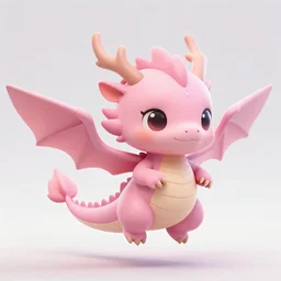 cute little flying ( ( ( ( chibi ) ) ) ) dragon, light pink color scheme, highly detailed, artgerm, cushart krenz, artstation, soft light, sharp focus, illustration, character design, concept art