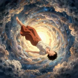 a woman falls into a dream within a dream within a dream within a dream within a dream, salvador dali, fractal, surreal art, semi realistic anime, studio ghibli,