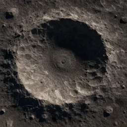 octane render, texture, top down of a crater on the planet, cinematic lighting, hyperrealistic