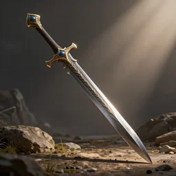 Glaive, 3D render, fantasy weapon, long, sharp, fantasy detailing