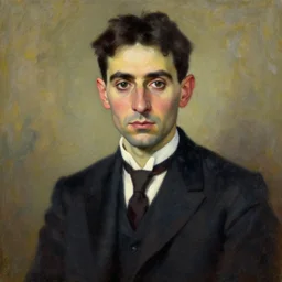 Franz Kafka, contemporary oil painting by Jason Shawn Alexander, trending on pinterest