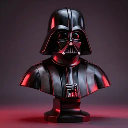darth vader bust shot, studio photo, hdr, dynamic lighting, red and black colors only, 8 k