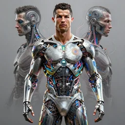 ronaldo nazario as a cyborg. intricate abstract. intricate artwork. by tooth wu, wlop, beeple, dan mumford. octane render, trending on artstation, greg rutkowski very coherent symmetrical artwork. cinematic, hyper realism, high detail, octane render, 8 k, iridescent accents
