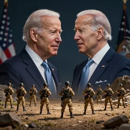 ron Joe Biden in the style of small soldiers