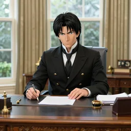 president griffith from berserk at his white house oval office desk
