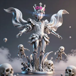 full-body rococo and cyberpunk style porcelain and chrome statue of  Marcelo Mastro android dotado  sim camisa con un novinho gostoso e falling from the sky, glowing white laser eyes, prince crown of pink gears, diamonds, swirling silver-colored silk fabric. futuristic elements. full-length view. space robots. human skulls. intricate artwork by caravaggio. Trending on artstation, octane render, cinematic lighting from the right, hyper realism, octane render, 8k, depth of field, 3D