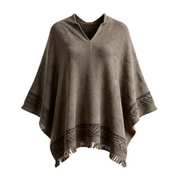 rustic poncho, stylized 3d render, isolated on a pure white background, centered, entire object in frame, sharp focus, soft studio lighting