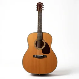 victorian acoustic guitar, studio product photography, isolated on a pure white background, centered, entire object in frame, sharp focus, soft studio lighting