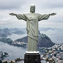rio de janeiro one pao de acucar's view, cristo redentor, city snowing with a lot of snow, digital painting, artstation, concept art, craig mullins, breathtaking, 8 k resolution, extremely detailed, beautiful, establishing shot, artistic, hyperrealistic, octane render, cinematic lighting, dramatic lighting, masterpiece, light brazen, extremely detailed and beautiful face