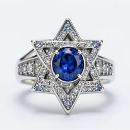 highly detailed photo of an egyptian ring, with blue rock diamonds, sacred geometry shape