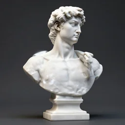 statue of superman by michelangelo bust, white marble, sub scatter surface sss raytracing, octane render, unreal engine