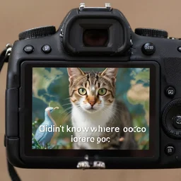 A dslr photo of a cat that came from another world and didn't know where to go, conceptartworld