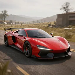 futuristic sleek sports car in red dead redemption 2