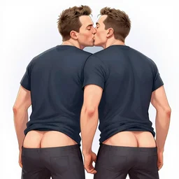 illustration of scott morrison kissing his twin brother on the arse