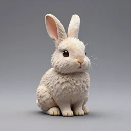 80mm resin detailed miniature of fluffy rabbit, Product Introduction Photos, 4K, Full body, simple background