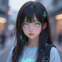 portrait cute girl streetwear face on details base digital painting bioluminance yuumei devianart artworks octane render 8 k 2 2 2 2