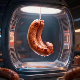 bunnings sausage, snag, bbq bunnings hardware, futuristic, HD photography, cinematic lighting, movie shot,