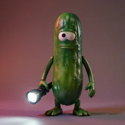 anthropomorphic pickle monster : : by james jean : : action figure, sofubi : : studio lighting, colored gels, colored background : : kodak portra 5 0 0, wetplate, flashlight, muted colours, 2 0 0 mm lens
