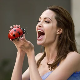 angelina jolie screaming at a ladybug