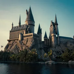 ciberpunk hogwarts, landscape photography, cinemascope