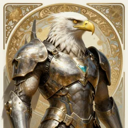portrait of an eagle, sci - fi armour, muscular! cyberpunk, intricate, elegant, highly detailed, digital painting, artstation, concept art, sharp focus, illustration, art by artgerm and greg rutkowski and alphonse mucha