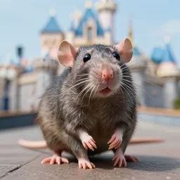 photo of scabby the rat at disneyland