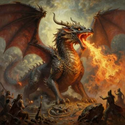 An epic majestic gothic dragon bellowing fire in a scene from Ramayan, by Wayne Barlowe, by Ivan Aivazovsky, by Bruce Pennington, by Paul Lehr, masterpiece, oil on canvas, trending on artstation, top on pixiv, cinematic composition, dramatic scene, beautiful aesthetic lighting, artgem, concept art, sharp, high details, hyper-detailed, astrophotography, no frames, 8K