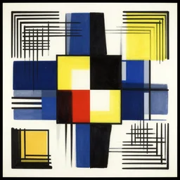 squares and lines de stijl art style