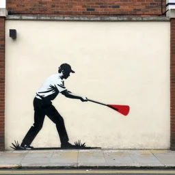 a completely original wall mural by banksy