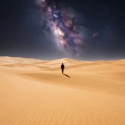 walking alone across the desert of the universe
