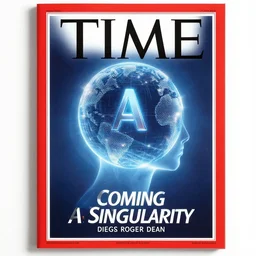 TIME magazine cover, the coming AI singularity, by Roger Dean, 4k