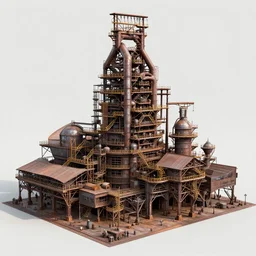 intricate, 3 d, steel mill, style by caspar david friedrich and wayne barlowe and ted nasmith.