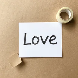 brown paper, white paper, stick it together with the tape of love