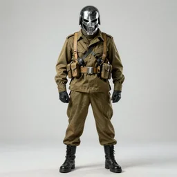 doom slayer as ww 2 american soldier, photography, full height, front view