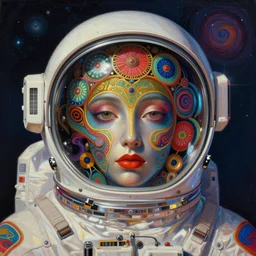 An extremely psychedelic experience, colorful, surreal, dramatic lighting, cosmonaut, LSD, face, detailed, intricate, elegant, highly detailed, digital painting, trending on artstation, concept art, smooth, sharp focus, hyper detailed golden ratio illustration, rich deep colors. masterpiece, Beksinski painting, art by Sam Spratt, San Mumford, Artem Demura and Alphonse Mucha