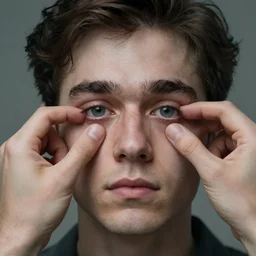 blind man trying to put another man's eyes into his empty sockets realistic hdr cinematic 8 k