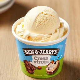 A pint of cigarette flavored Ben and Jerry's ice cream, high resolution photograph