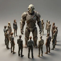 unreal, figures made of figures, detailed, surreal