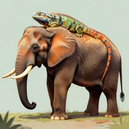 profile of an elephant!!! iguana!! hybrid, bold natural colors, masterpiece, trending on artstation, photograph