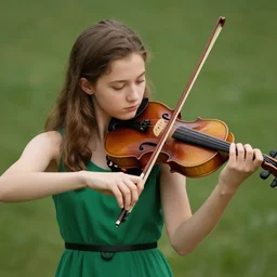 a girl playing the violin by helen green